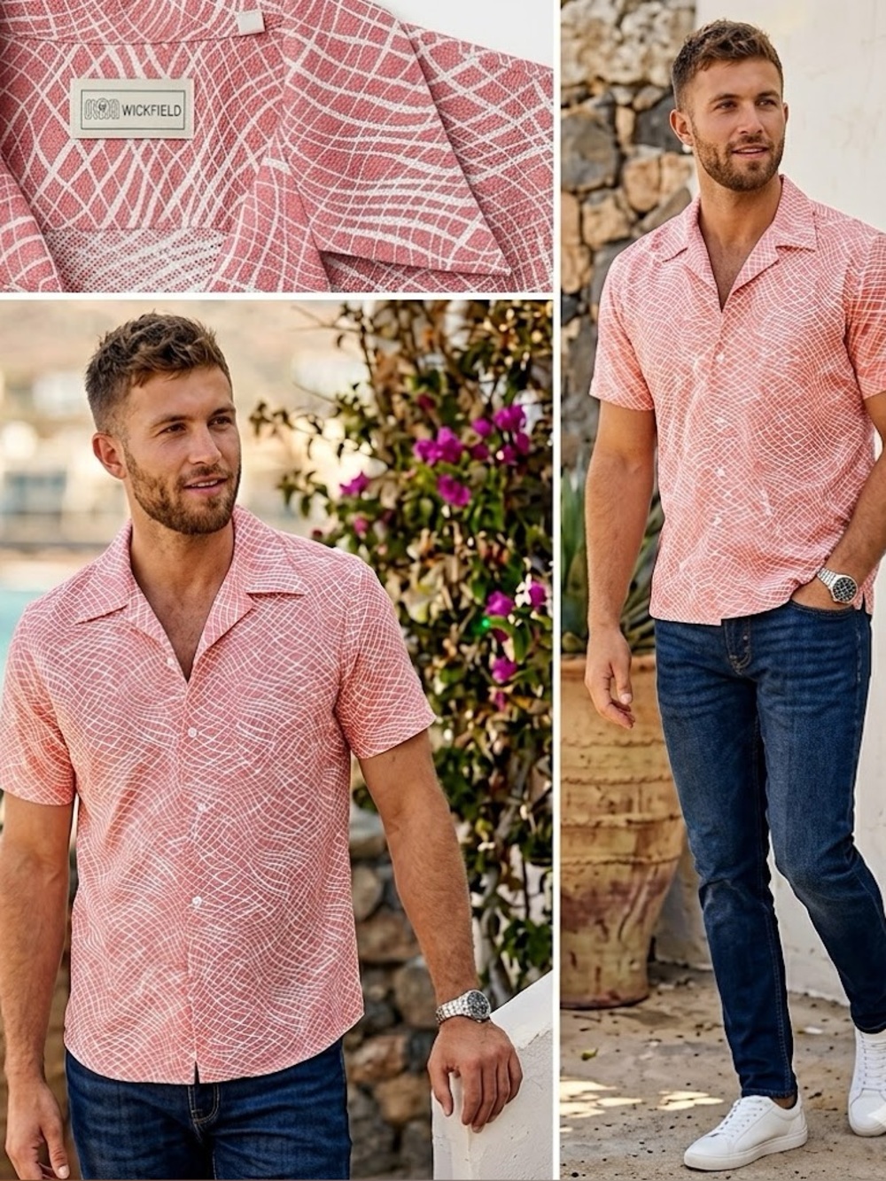 Vintage Wickfield Button Down Short Sleeve Stripes